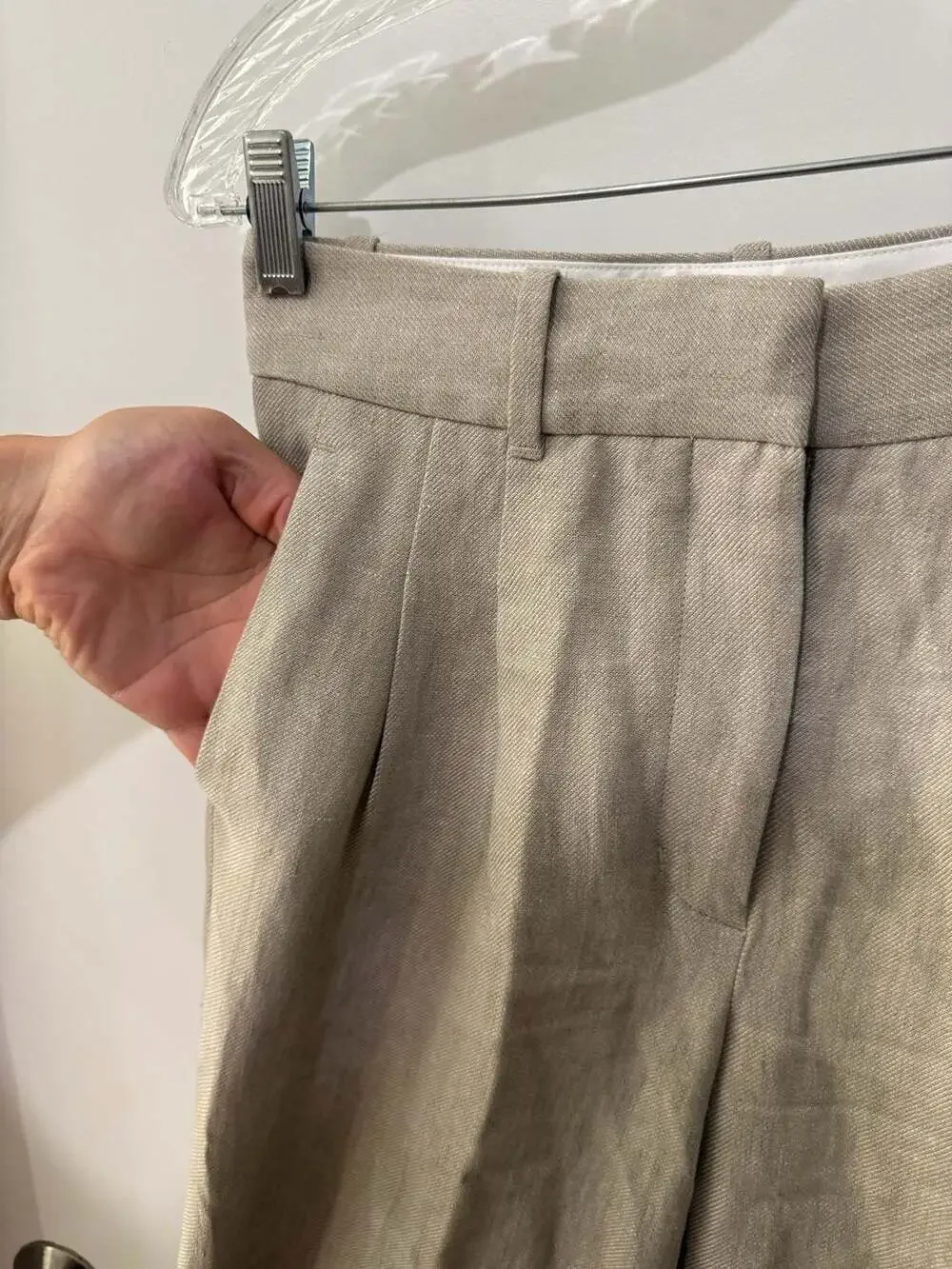 Aritzia Effortless Pant Linen Blend Tan